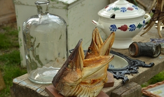 Curios at a yard sale Curios at a yard sale