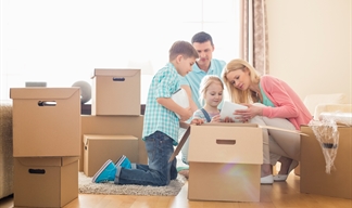 A family moving home during December A family moving home during December