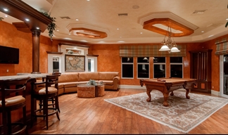 A snooker table in a modern home A snooker table in a modern home