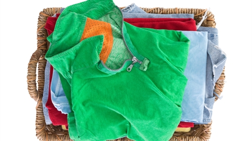 A pile of clean summer clothes A pile of clean summer clothes