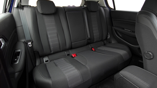 A clean and tidy car interior, backseat A clean and tidy car interior, backseat